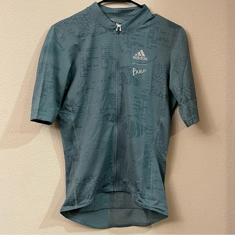 ADIDAS MEN’S FULL-ZIP PARLEY CYCLING JERSEY MEN’S SMALL NWT